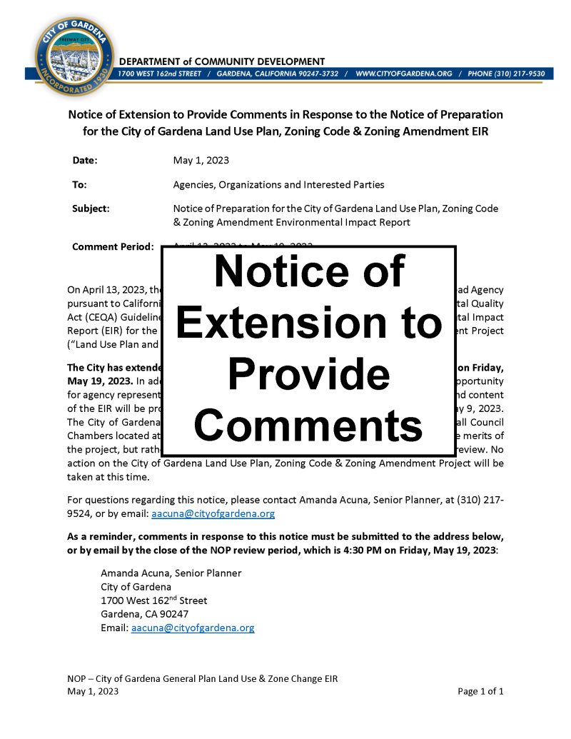 Planning and Zoning City of Gardena