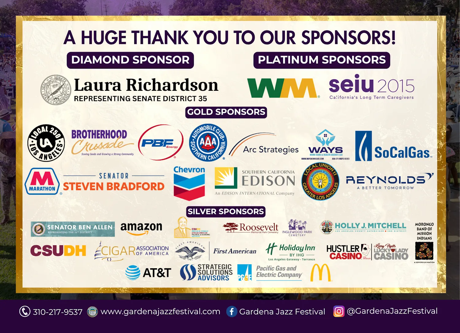Updated Jazz Festival 2026 flyer for the sponsors of the event